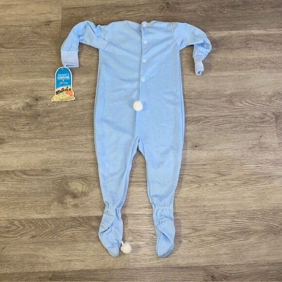 Trimfit NWT Vintage Sleep & Play Footed BUNNY Pajamas 24 Mos Blue One Piece - Picture 5 of 5